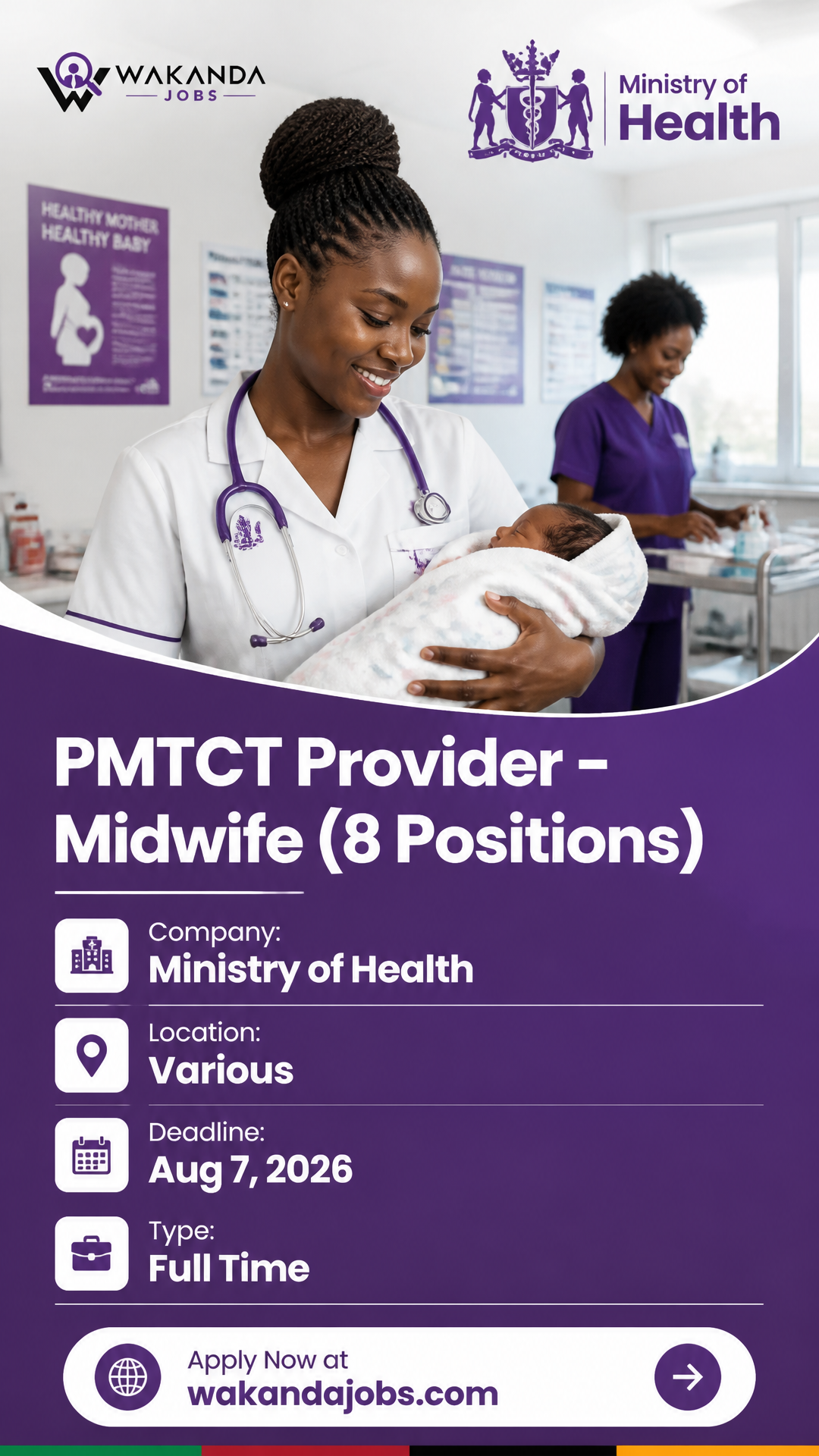 PMTCT Provider – Midwife (8 Positions)