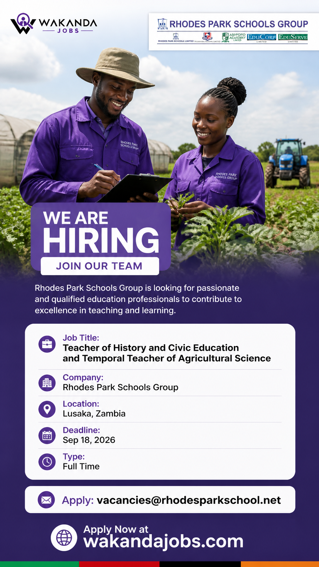 Teacher of History and Civic Education and Temporal Teacher of Agricultural Science