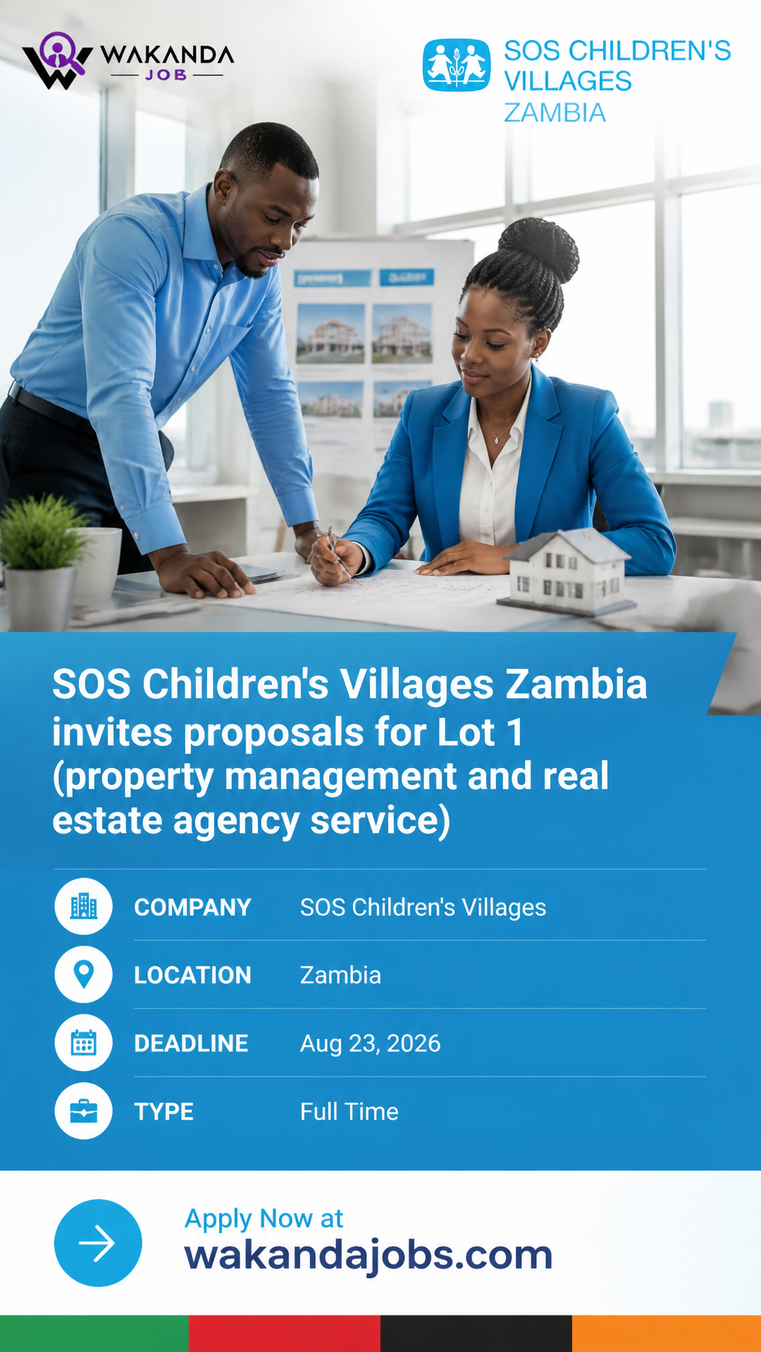 SOS Children's Villages Zambia invites proposals for Lot 1 (property management and real estate agency service