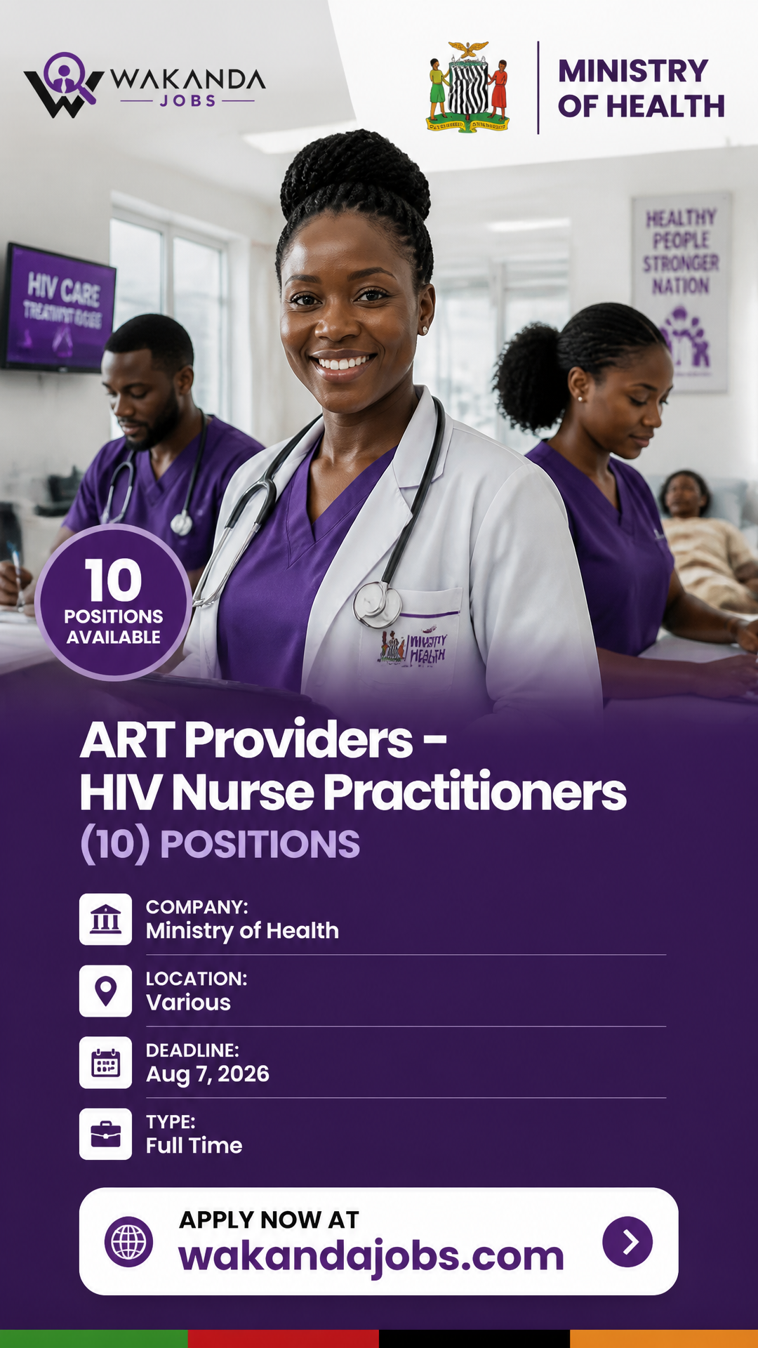 ART Providers – HIV Nurse Practitioners (10) Positions