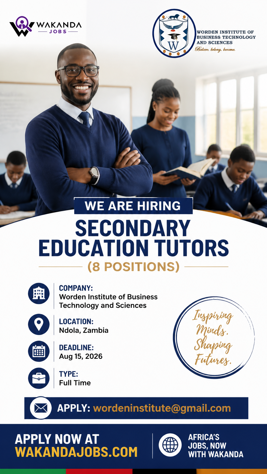 Secondary Education Tutors (8 Positions)