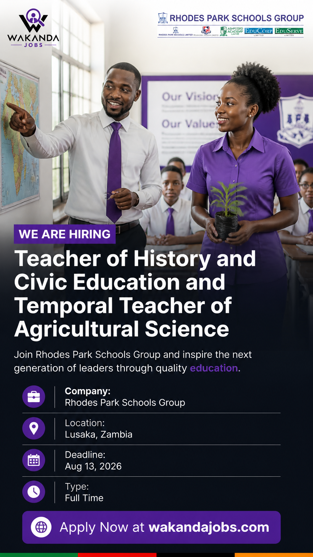 Teacher of History and Civic Education and Temporal Teacher of Agriculrural Science